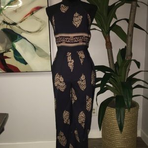 Open Slit Leg Long Jumpsuit